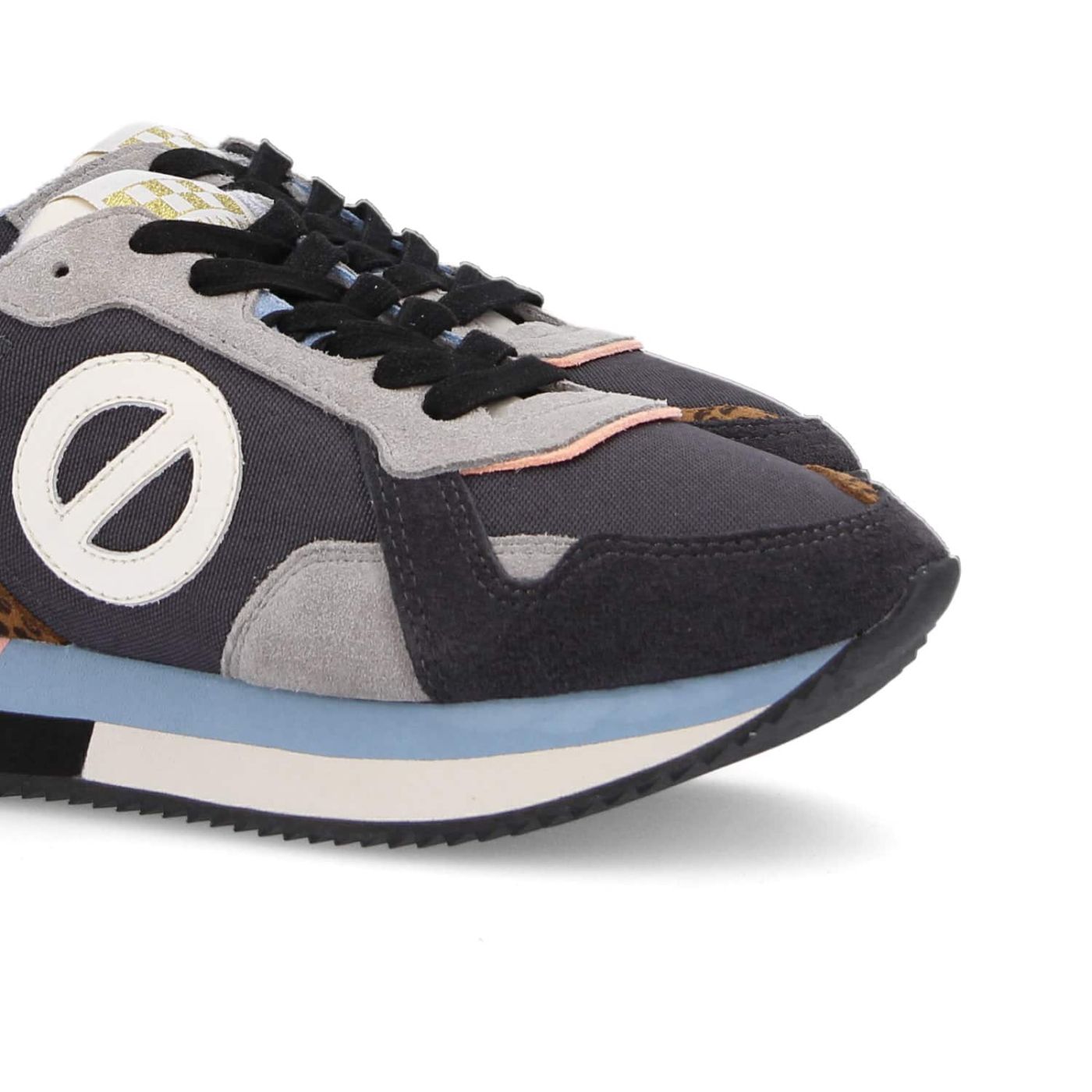 MIA JOGGER - SUEDE/NYLON/LEO - CARBONE/BROWN